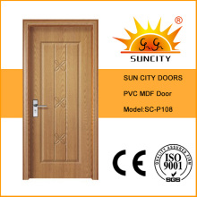 Diseño barato de la puerta del cuarto de baño del PVC del precio (SC-P108)